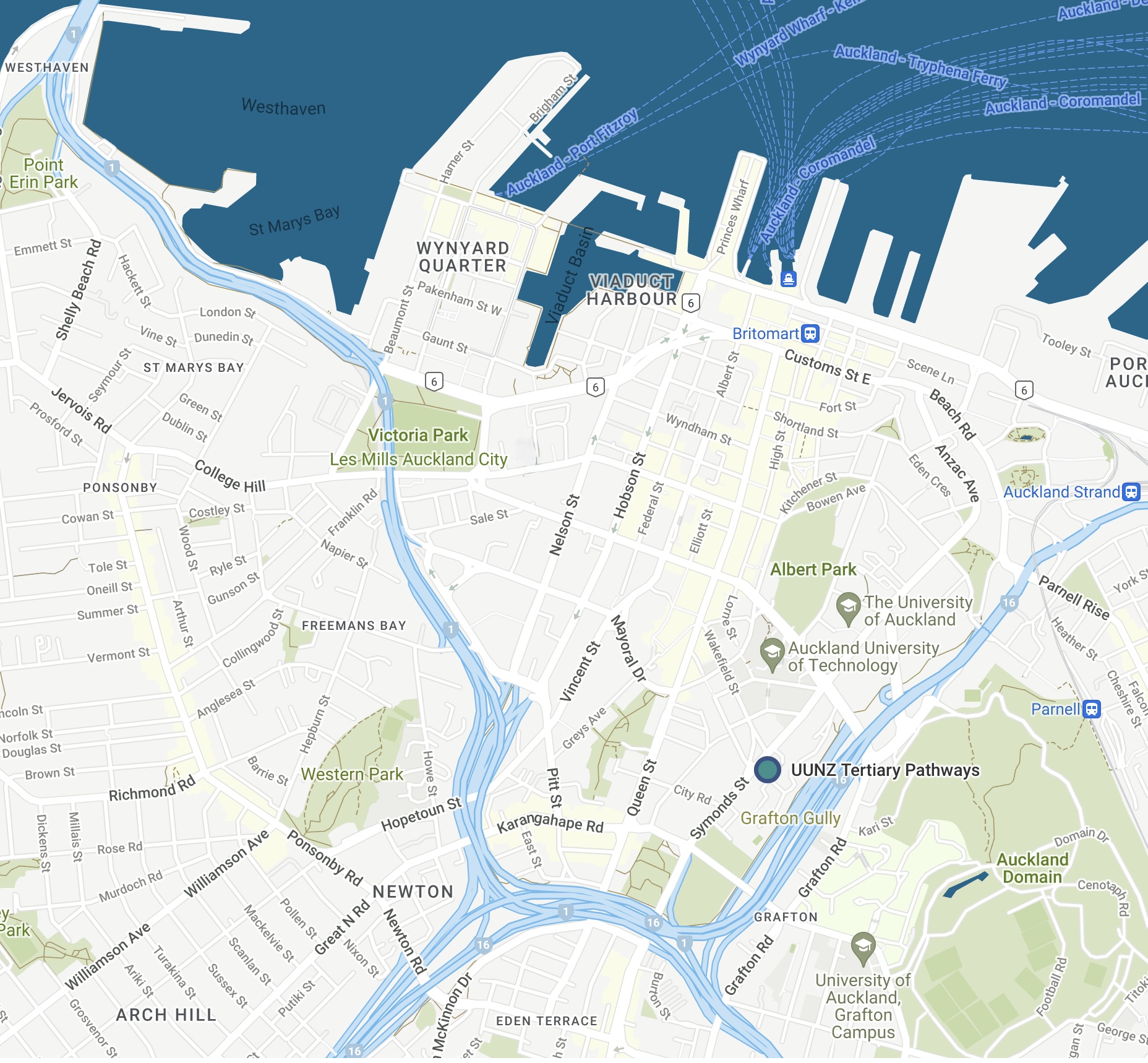 UUNZ location — Symonds Street, Auckland CBD